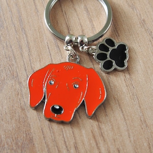 Vizsla keyring, Vizsla dog keychain, dog lover gift, dog key fob, dog lanyard, Mother day gift, Christmas stocking stuffer, Birthday present