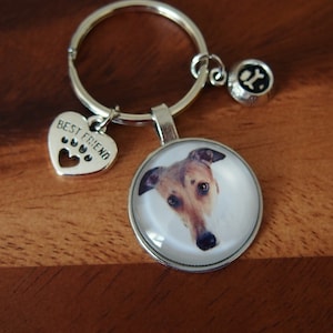 Greyhound key fob, dog keychain, dog lover gift, dog lovers gift idea, birthday gift, Christmas gift, whippet keyring, lurcher lovers gift