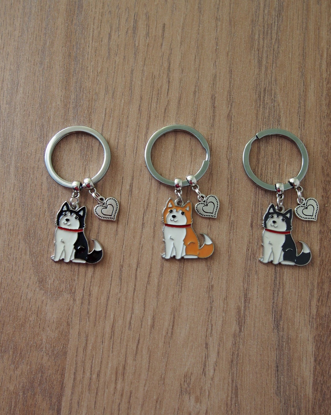 Husky Keychain Alaskan Malamute Keyring Dog Lover Gift Dog Etsy