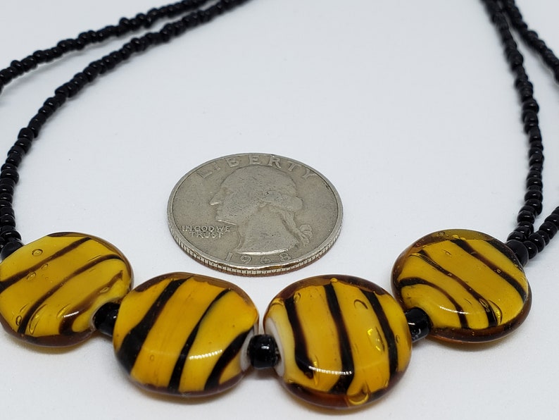 classic necklace Animal print jewelry glass necklace tiger print necklace beaded necklace wear to work neutral necklace