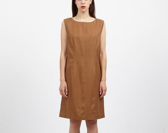 Vintage Women's Brown PART TW0 Sleeveless Mini Dress/ Size UK 16