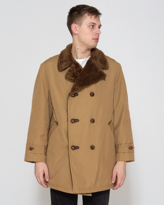 Vintage Brown Erla Sherpa Pea Coat/ Size D 104