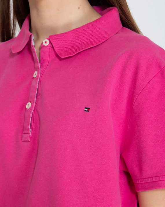 Vintage Pink TOMMY HILFIGER Polo Quarter Button Shirt/ Size - Etsy