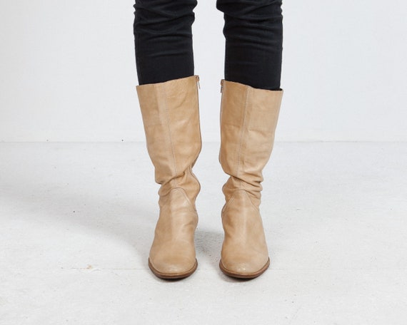 long beige boots