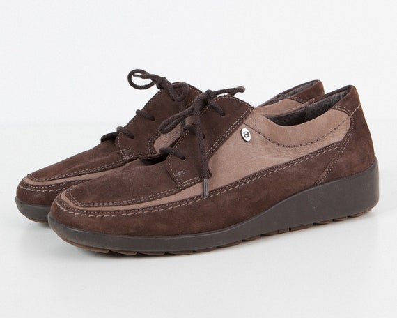 Vintage Dames Bruin ARA Suède Stropdas Schoenen / Maat UK 5.5 - Etsy België