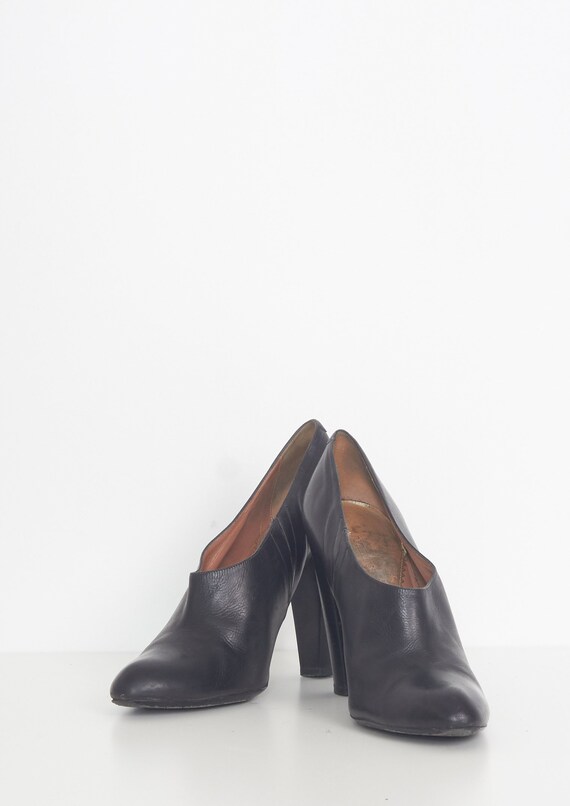 Zwarte EMPORIO ARMANI Lederen Hoge Hak Schoenen / Gemaakt in - Etsy  Nederland
