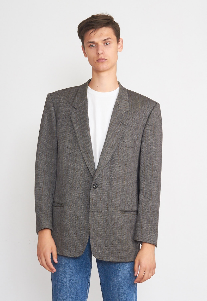 Vintage Grey BOSS Jacket Blazer Size 52