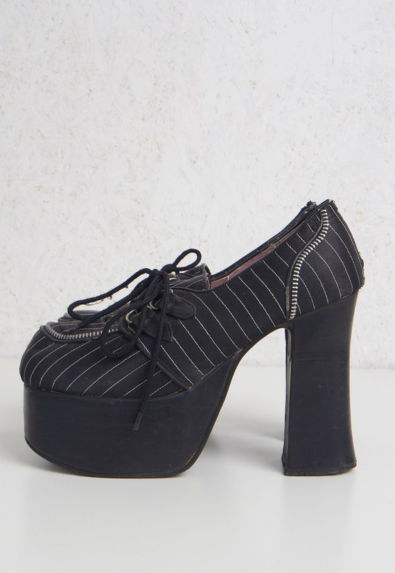 Black DEMONIA Platform Heel Shoes/ Size 10/40
