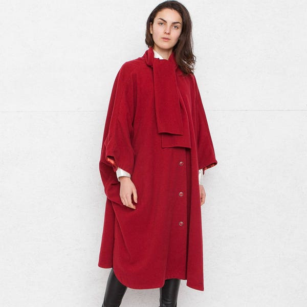 Vintage Red Coat Cape/ Size XL