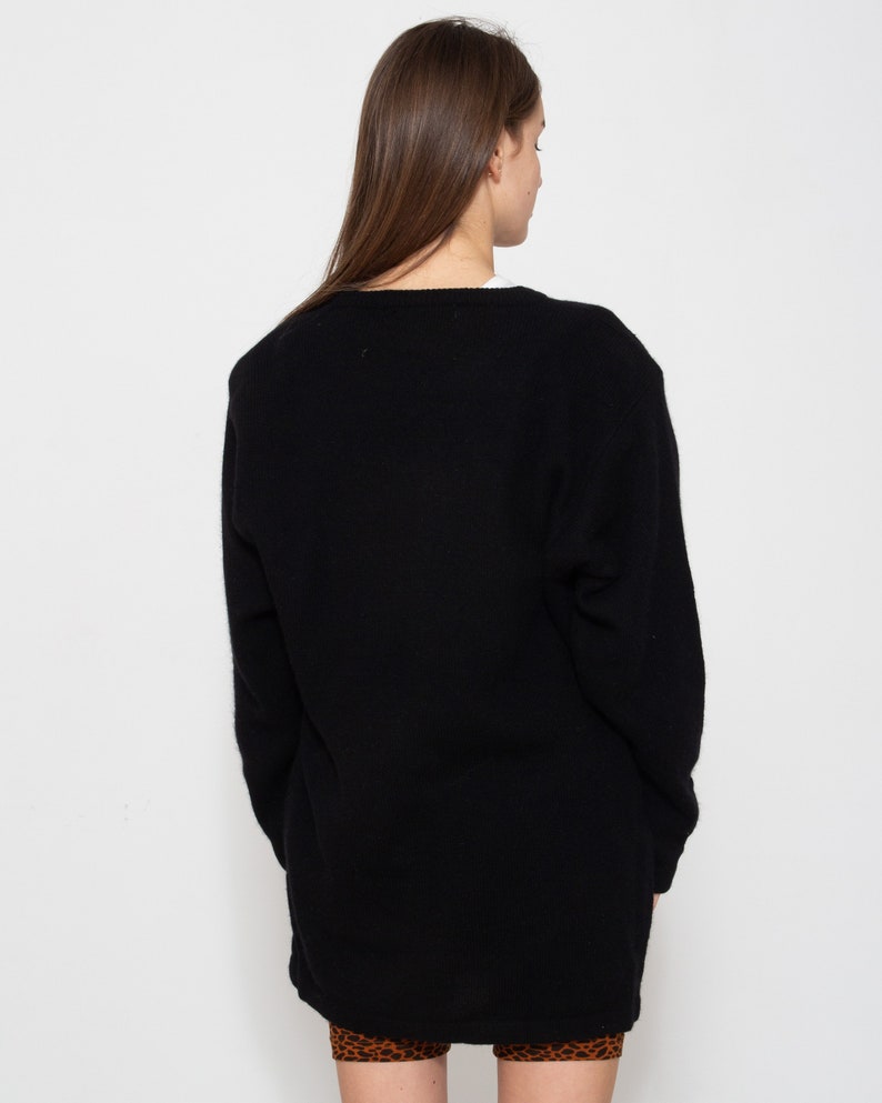 Vintage Black ANN MARRIE Long Sleeve Pullover Cardigan Size L