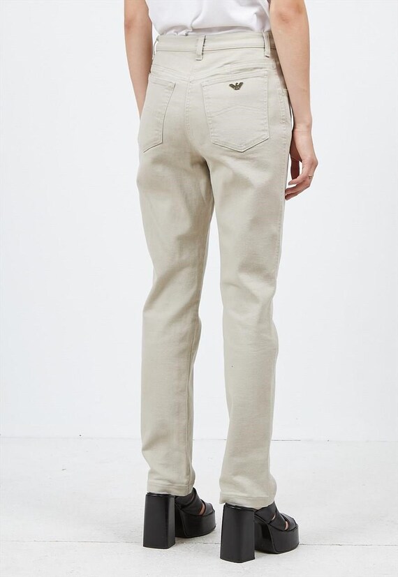 beige armani jeans