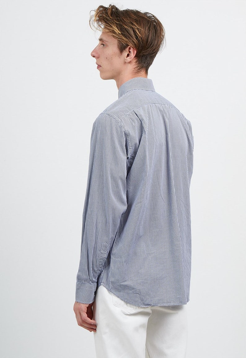 Checkered Blue KENZO Long Sleeves Shirts Size 4116