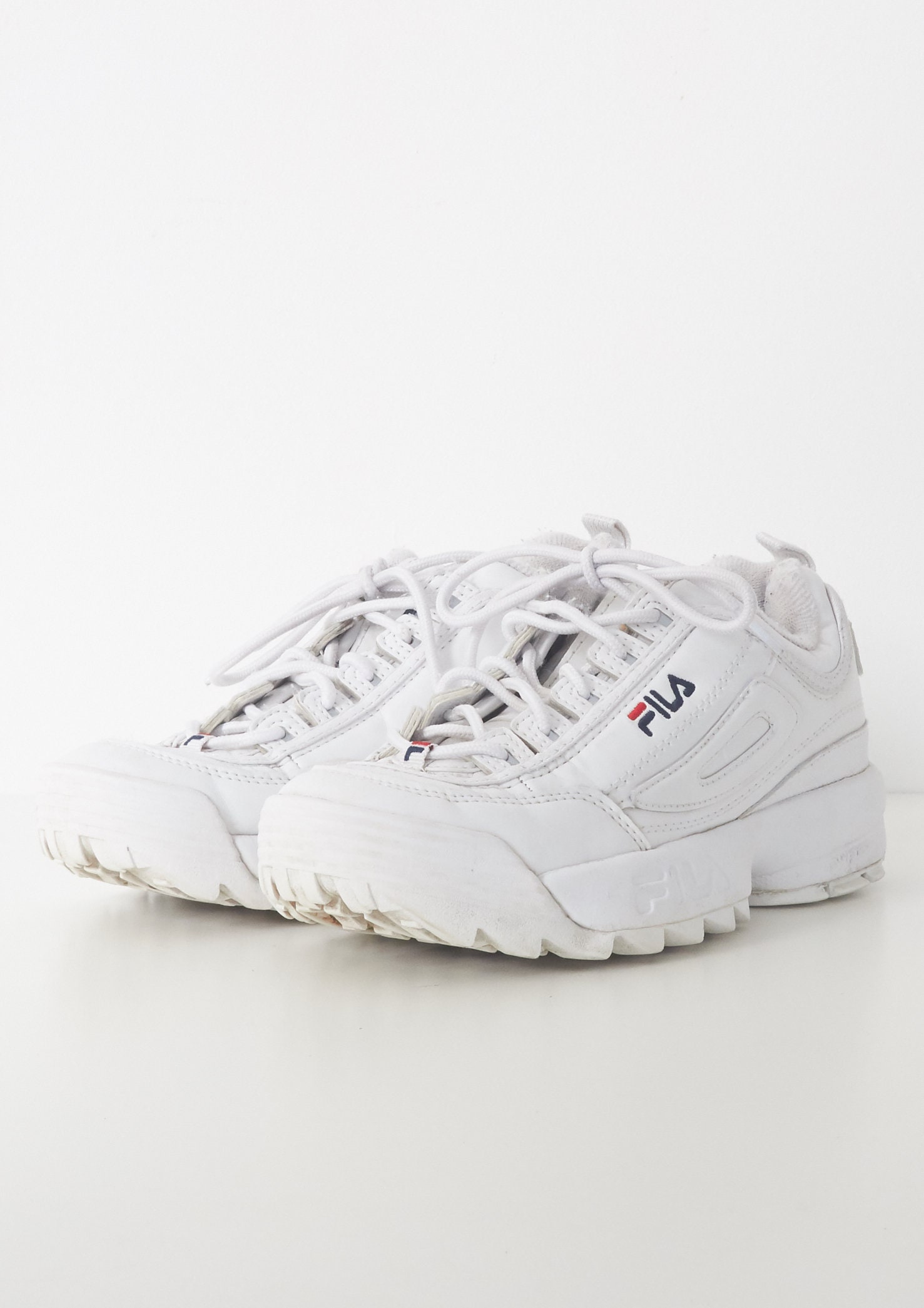 kids white fila trainers