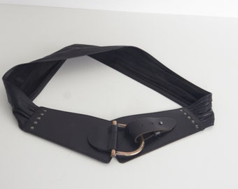 Vintage Black Nylon Police Man Belt 