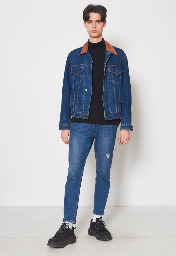 Vintage Blue Chevignon Denim Jacket/ Size XXL