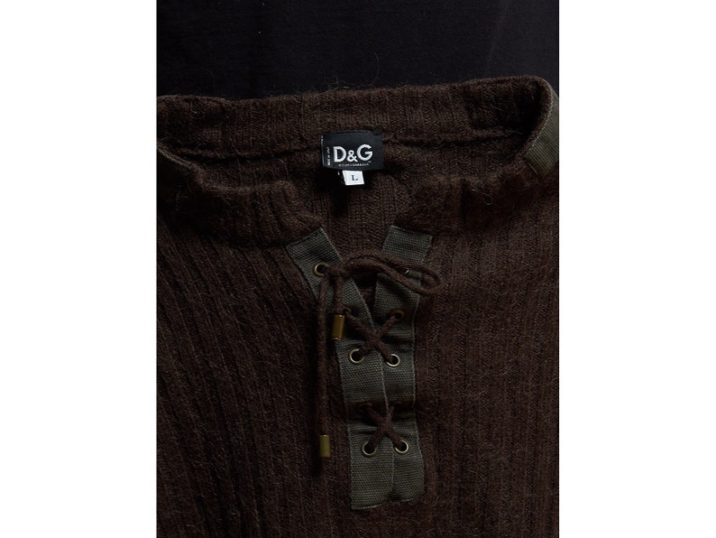 Vintage Brown D/&G Knit Pullover Jumper Size L