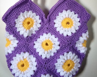 Handmade Daisy Tote Bag | Crocheted Purse | Daisy Purse | Daisy Crochet Bag