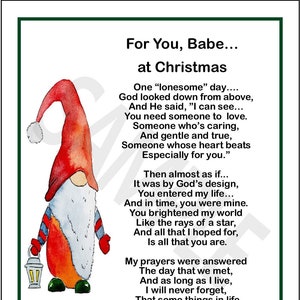 Christmas Poem For My Boyfriend, Christmas Poem For Girlfriend, DIGITAL DOWNLOAD, Husband Wife Boyfriend Christmas Gift Poem Print Present,