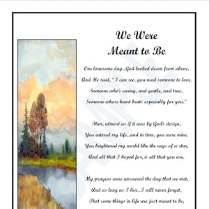 We Were Meant To Be, UNFRAMED DIGITAL DOWNLOAD, Love Poem, Gifts for Boyfriends, Gifts For Husbands, Marriage Proposal, Boyfriend Poem Print