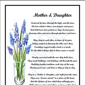 Mother Daughter Poem DIGITAL DOWNLOAD Mother Daughter Poem - Etsy