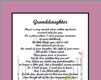 Poem for Our Granddaughter's Birthday DIGITAL DOWNLOAD - Etsy