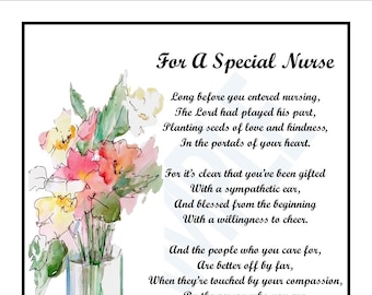 For A Special Nurse,  DIGITAL DOWNLOAD, Nurse Graduation, Nurse Gift, thank You Nurse, Nurse Appreciation, Nurse Present, Nurses,
