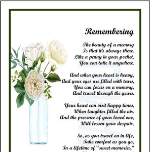 Bereavement Poem, DIGITAL DOWNLOAD, Bereavement Gift, Remembrance Gift, Remembrance Poem, Sympathy Gift, Sympathy Poem, Loss of Mother Dad