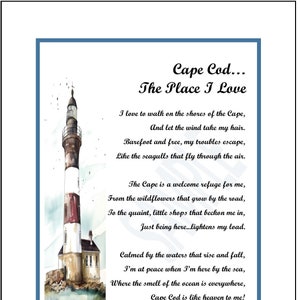 Cape Cod Poem, Cape Cod Verse,  Cape Cod Print,  About Cape Cod, I Love The Cape, Cape Cod saying, Cape Cod Gift, Digital Download