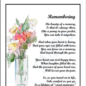 Memorial Poem For Husband Wife, Sympathy Poem For Mother Father, DIGITAL DOWNLOAD, Poem for Loss of Son Daughter, Bereavement Poem Verse,