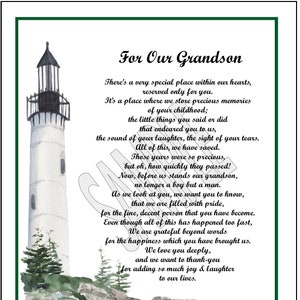 For Our Grandson, DIGITAL DOWNOAD, Grandson Gift Present Poem Verse Saying Print, Grandson's 16th 18th 21st 30th Birthday Graduation Gift,