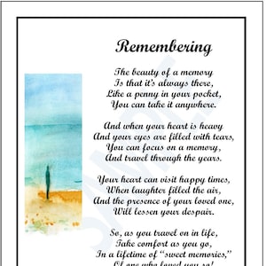 Bereavement Poem, Bereavement Gift, Remembrance Print Poem, Sympathy Gift, Sympathy Poem, Loss of Mother Dad Husband Wife, DIGITAL DOWNLOAD,