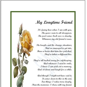 Poem Print Verse Saying Gift Present For An Old Friend, DIGITAL DOWNLOAD,  50th 60th 65th 70th 75th 80th Birthday Present For An Old Friend,