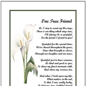 Best Friend Poem, DIGITAL DOWNLOAD, Friend Poem, Friend Gift, Friend 30th 40th 50th Birthday, Friend Friendship Verse, I Love My Friend,