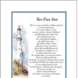 For Our Son Poem Print Verse Gift Present, DIGITAL DOWNLOAD,  Son Graduation Present Gift, Son's 16th 18th 21st 30th 40th 50th  Birthday,
