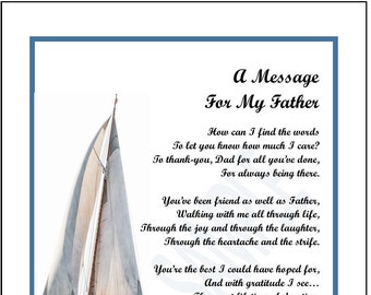 Father Poem Print Verse Saying Thank-you Gift Present, DIGITAL DOWNLOAD, Father's 65th 70th 75th 80th 90th 100th Birthday, Father's Day Gift