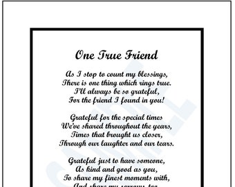 Best Friend Poem Print, DIGITAL DOWNLOAD, Friend Verse Saying Print ...