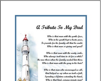 A Poem For Dad's Birthday, DIGITAL DOWNLOAD, Dad Print Verse, Dad's 70th 75th Birthday, Thank You Dad, Dad Appreciation, Dad's Retirement,