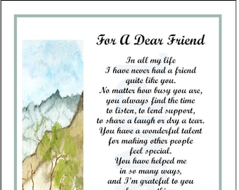 Best Friend Poem Print DIGITAL DOWNLOAD Friend Verse Saying - Etsy