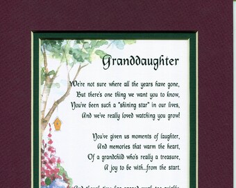 Granddaughter Poem Etsy
