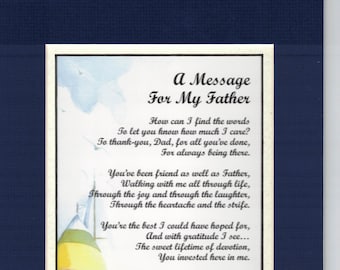 Father Gifts - Father Poems - Father Presents - Father Verse - Fathers Day Poems - Fathers Day Presents - Fathers Birthday - Dads Birthday