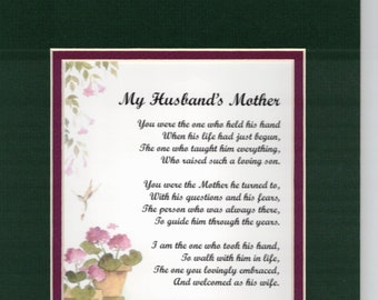 Mother in law Poem - Mother in law Gift - Mother in law Present - Mother in law Birthday - Best Mother in law- 70th Birthday - 75th Birthday