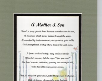 Mother and Son Poem Print - Etsy
