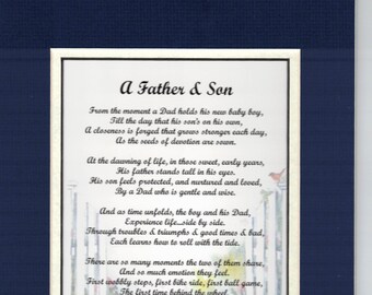 Father Son Gift- Father Son Poem- Father Son Present- Son Graduation Gift- Father 60th Birthday- Father 70th Birthday- Father 80th Birthday-