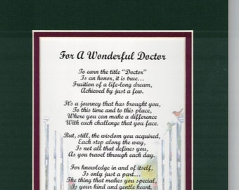 Doctor Gifts, Gifts for Medical School Graduation, Doctor Thank You Gift,  Gifts for Doctors Office, Medical Doctor Gifts for Women or Doctor Gifts  for Men, A Physician Prayer Framed Poem, 5035BW 