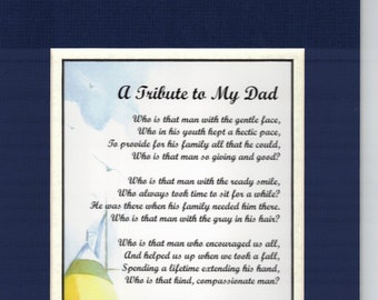 Best Gift For Father's Day- Father verse Print Poem- Father Thank You Appreciation -Best Dad Poems Presents- Father 65th 70th 80th Birthday,