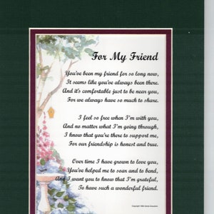 childhood friend - friend poem - friend print -friend verse - friend gift - longtime friend - best friend - friends birthday- 40th birthday-