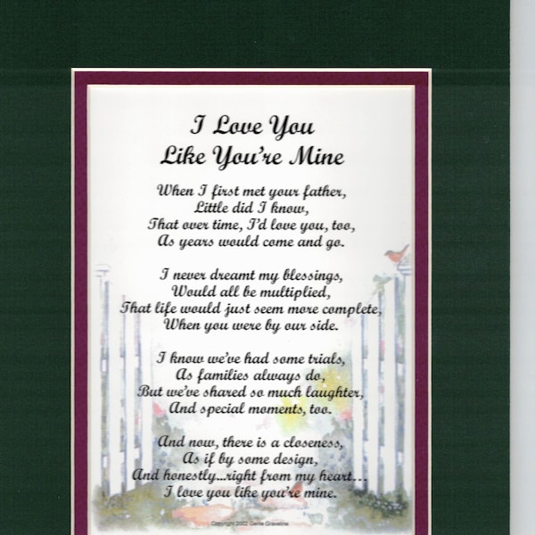 Stepchild Poem Verse Print Gift Present, Stepchild's 13th 16th 18th 21st 30th Birthday, Stepchild Graduation, Love my Stepson,  Stepchild,