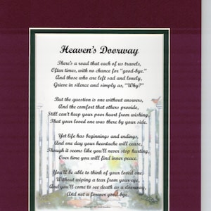 Unexpected Loss of Loved One,  Sympathy Poem, Dealing With Suicide, Son Memorial Poem Gift, Daughter Remembrance Gift, Funeral Gift,