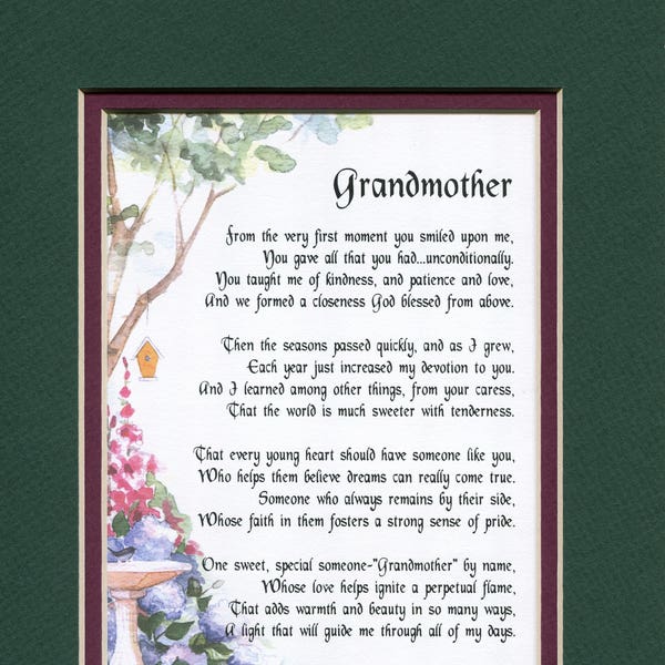 Grandmother Poem, Grandmother Gift, Grandmother Present, Grandmother Appreciation, Sentimental Gift For Grandmother, Grandmother Print,