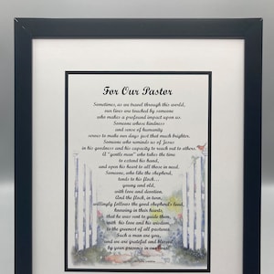 Framed Pastor Poem, Pastor Gift, Pastor Retiring, Pastor Verse Print, Pastor Retirement, Best Pastor, Pastor Anniversary, Pastor Is Leaving,